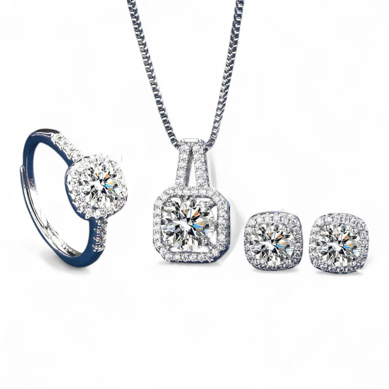 Aria Square Radiant Set | White Gold 16k