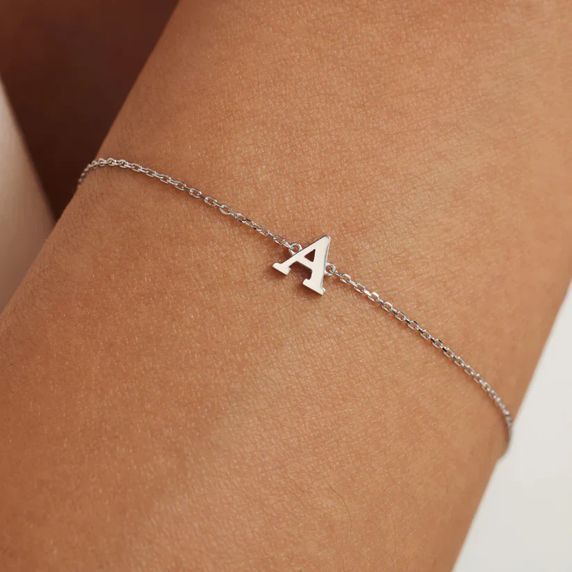 Dainty Letter Initial Bracelet - Image 3