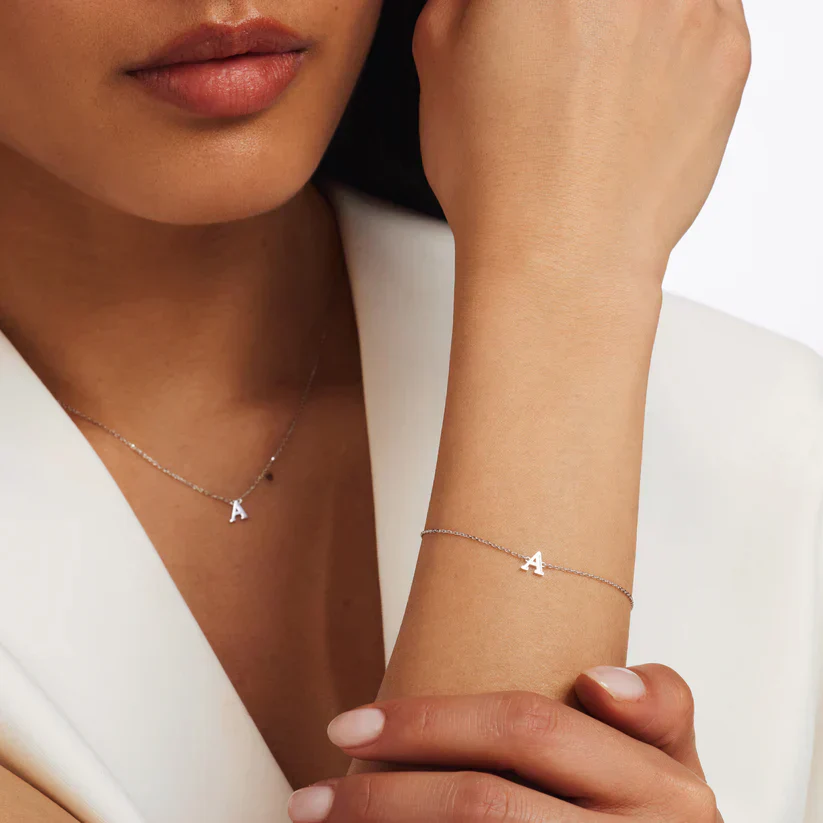 Dainty Letter Initial Bracelet - Image 4