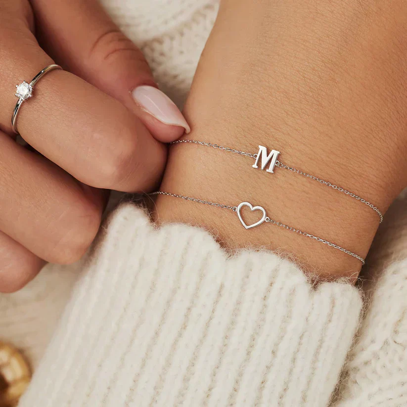 Dainty Letter Initial Bracelet - Image 5