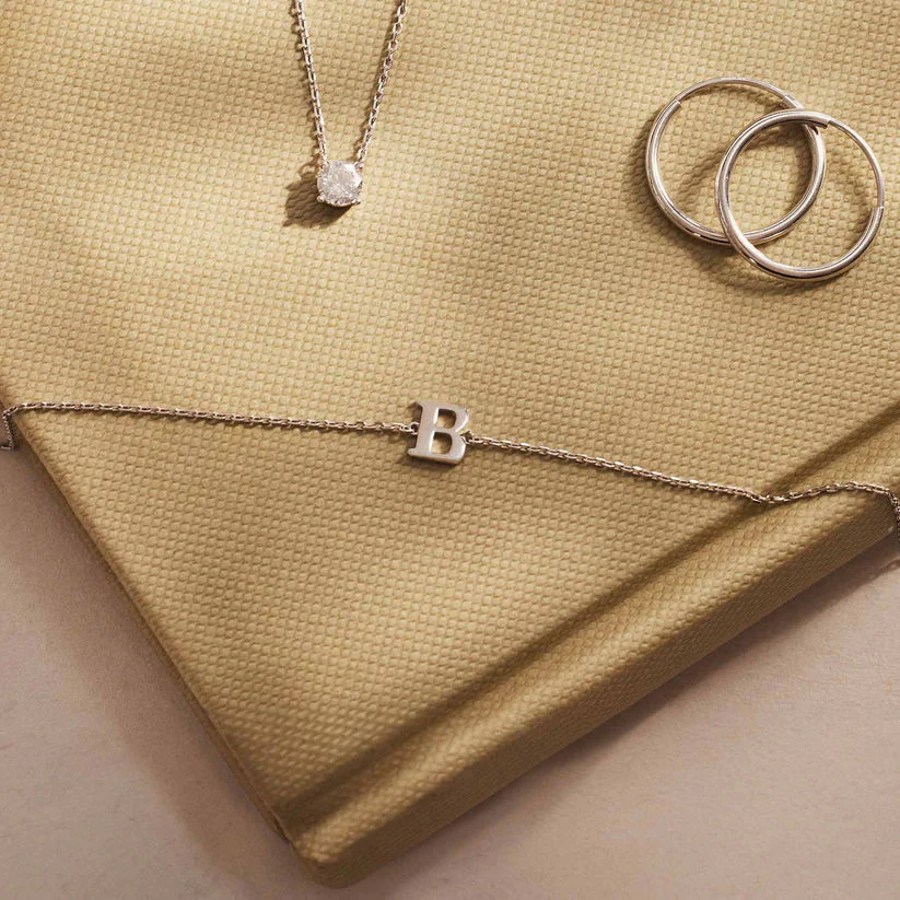 Dainty Letter Initial Bracelet - Image 6