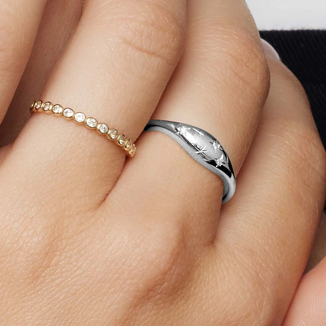 Diamond Dome Ring | White Gold 14k - Image 3