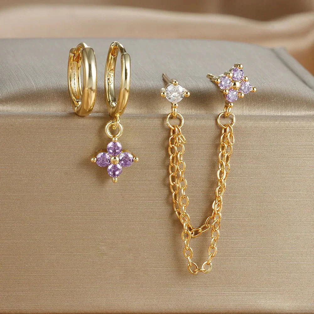Diantha Floral Hoop Earring Set - Image 6