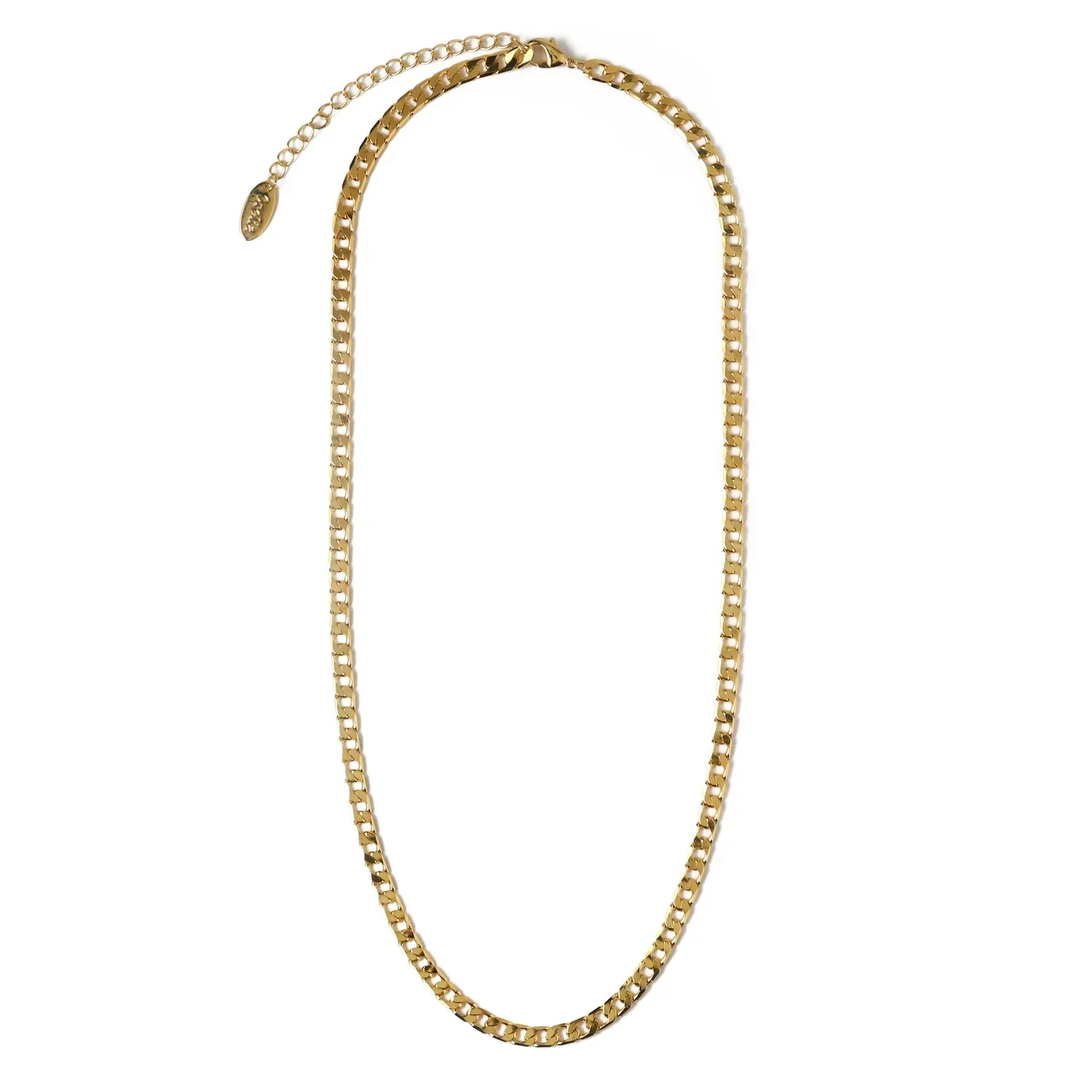 Flat Link Curb Chain Necklace | Gold 16k - Image 2