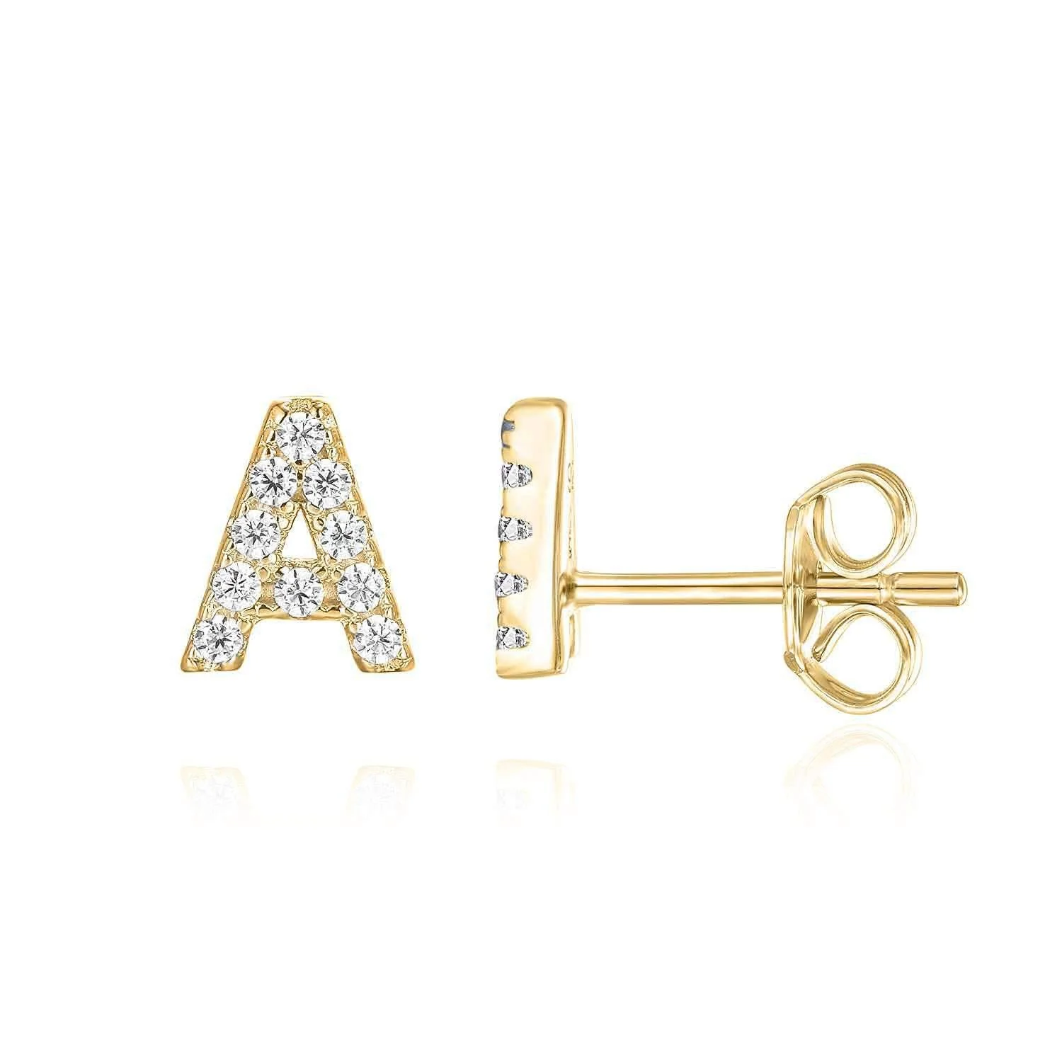 Initial Earring 1pc | White Gold 16k - Image 2