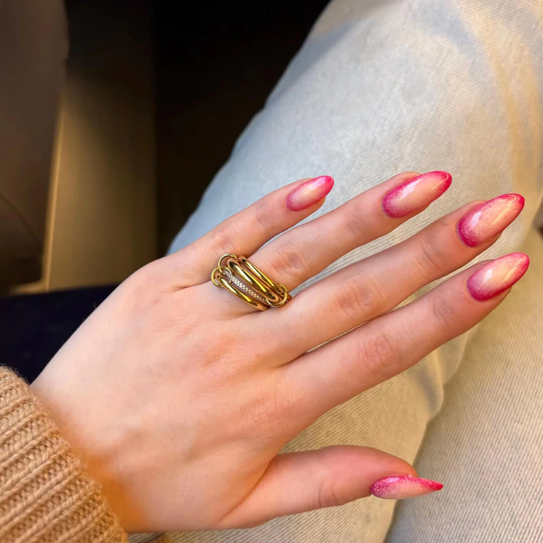 Ivana Minimalist Stacked Four Band Ring - Image 3