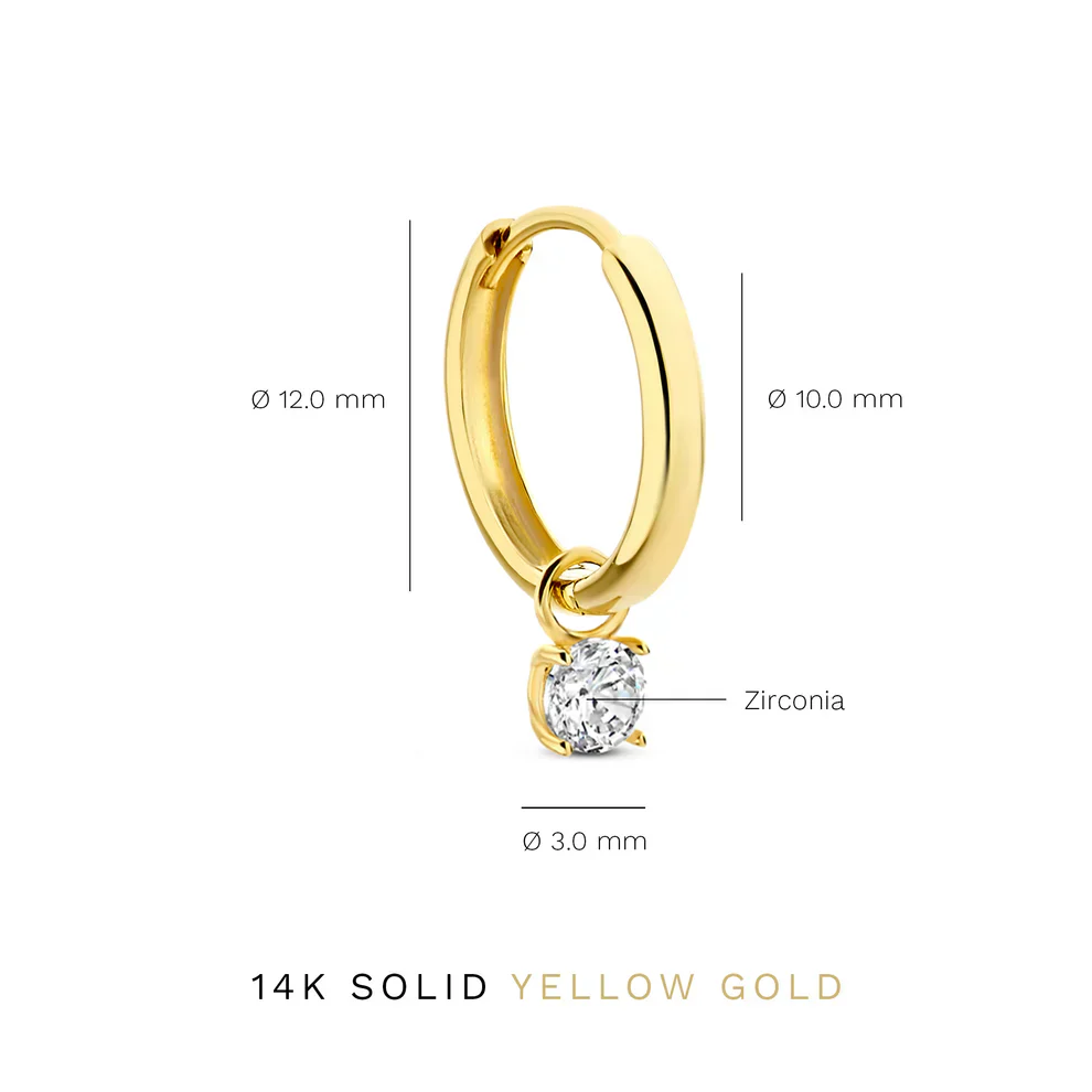 Larmes de Lune Stone Hoop Earrings | Gold 14k - Image 5