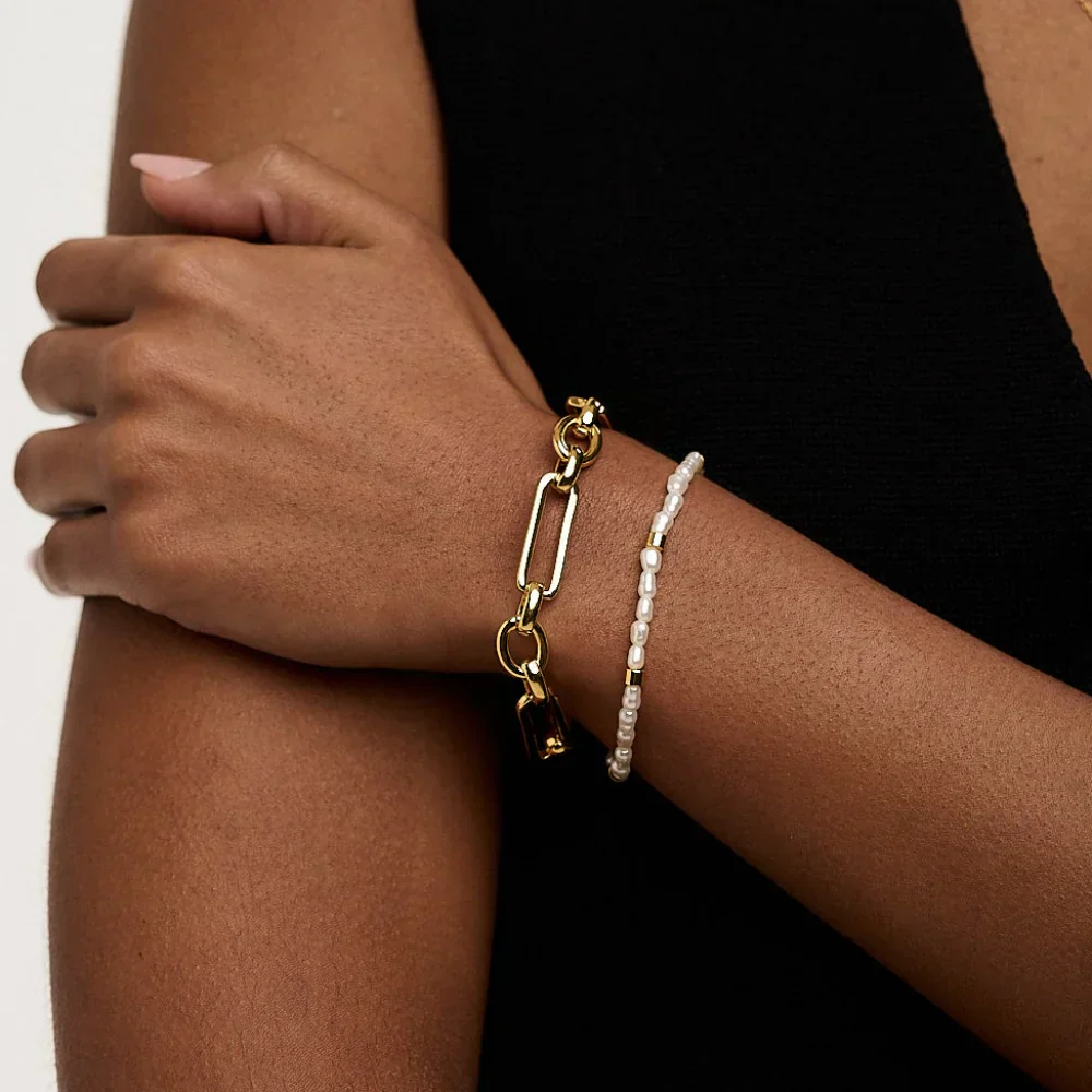 Link T-Bar Bracelet | White Gold 16k - Image 5
