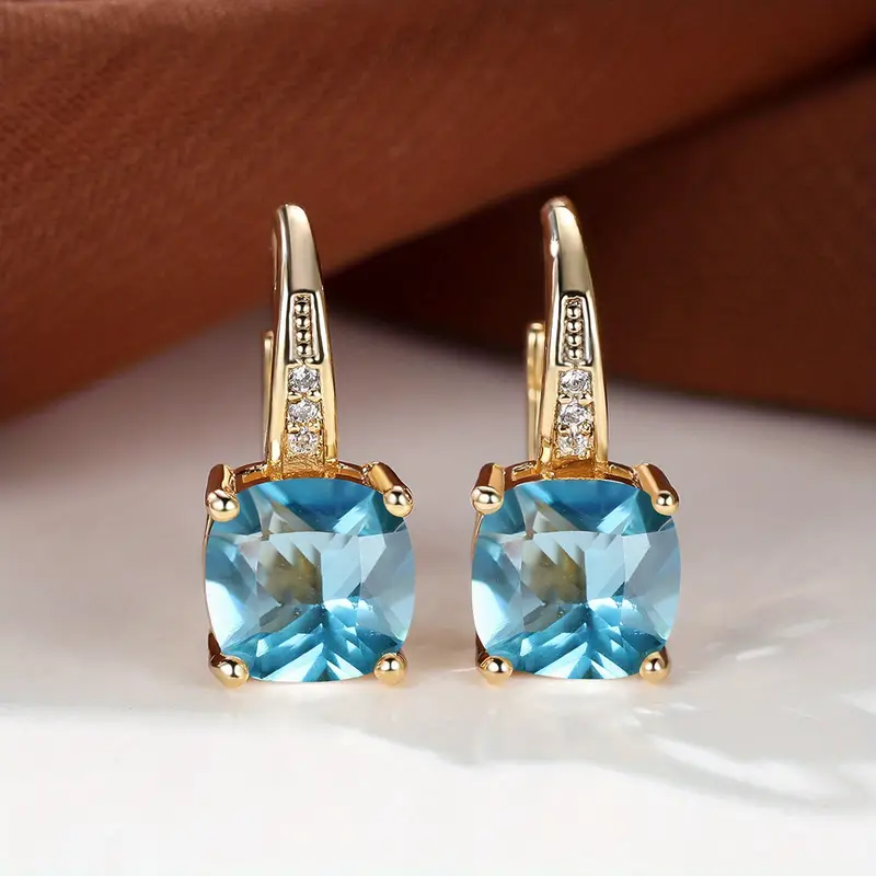 Mystic Sapphire Stone Hoop Earrings | Gold 18k - Image 10
