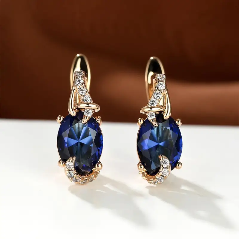 Royal Midnight Drop Earrings | Gold 16k - Image 3