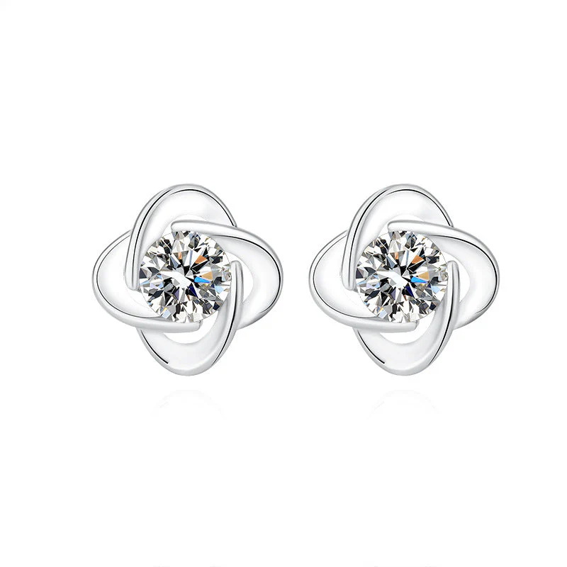 Seren Clover Loop Set | White Gold 16k - Image 2