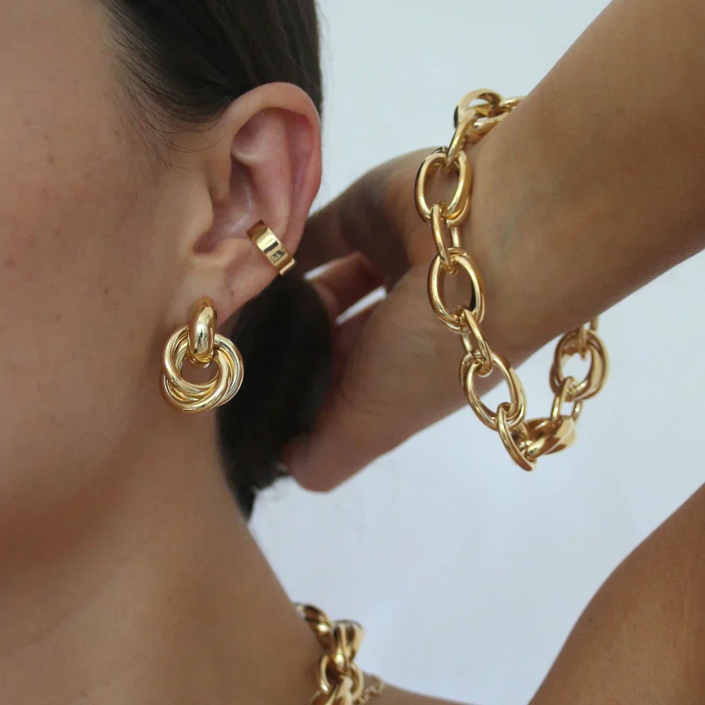Statement Interlocking Earrings | Gold 14k - Image 4