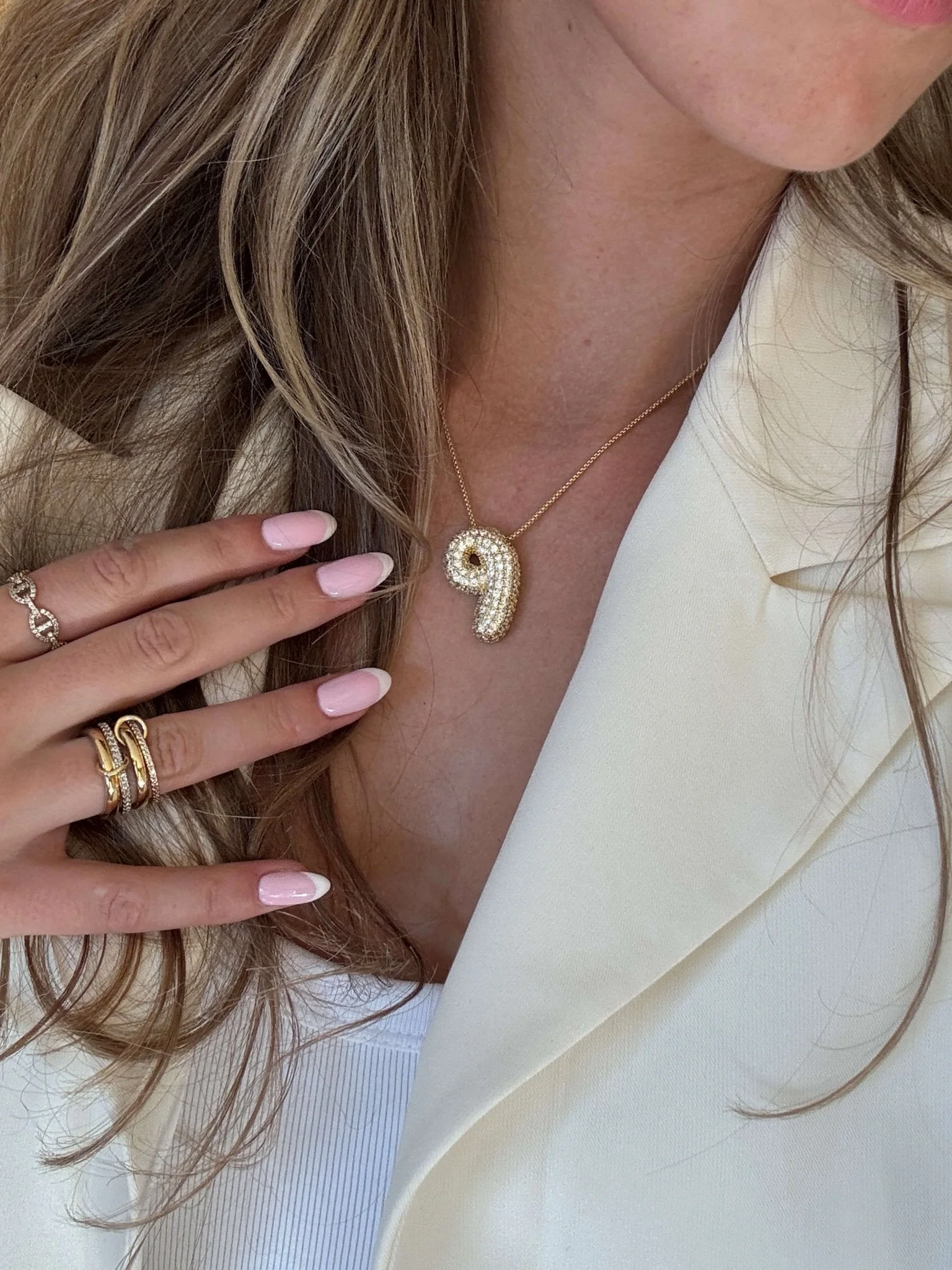 The Pave Letter Necklace - Image 2
